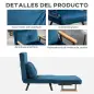 Pack de 2 Sofás Cama de 1 con Respaldo Ajustable de 5 Niveles y Almohadas Acolchadas 63x73x81 cm Azul