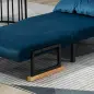 Pack de 2 Sofás Cama de 1 con Respaldo Ajustable de 5 Niveles y Almohadas Acolchadas 63x73x81 cm Azul
