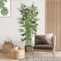 Pack de 2 Bambú Artificial con Maceta de Madera Plantas Artificiales de Decoración para Interior 35x10x180 cm Verde