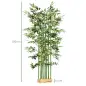 Pack de 2 Bambú Artificial con Maceta de Madera Plantas Artificiales de Decoración para Interior 35x10x180 cm Verde