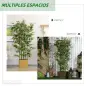 Pack de 2 Bambú Artificial con Maceta de Madera Plantas Artificiales de Decoración para Interior 35x10x180 cm Verde