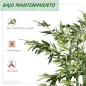 Pack de 2 Bambú Artificial con Maceta de Madera Plantas Artificiales de Decoración para Interior 35x10x180 cm Verde