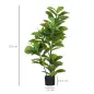Pack de 2 Ficus Artificiales 110 cm Plantas Artificiales con 90 Hojas Musgo y Maceta para Interior Verde