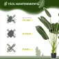 2 Plantas Artificiales de 160 cm Bananera con Maceta y 10 Hojas Realistas para Decoración en Interior Verde 2 Plantas Artificiales de 160 cm Bananera con Maceta y 10 Hojas Realistas para Decoración en Interior Verde