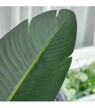 2 Plantas Artificiales de 160 cm Bananera con Maceta y 10 Hojas Realistas para Decoración en Interior Verde