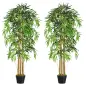 Pack de 2 Bambú Artificiales 150 cm con 1095 Hojas Maceta Decoración para Interior Hogar Verde
