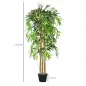 Pack de 2 Bambú Artificiales 150 cm con 1095 Hojas Maceta Decoración para Interior Hogar Verde
