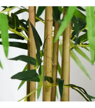 Pack de 2 Bambú Artificiales 150 cm con 1095 Hojas Maceta Decoración para Interior Hogar Verde