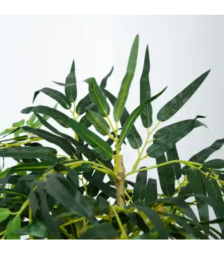 Pack de 2 Bambú Artificiales 150 cm con 1095 Hojas Maceta Decoración para Interior Hogar Verde