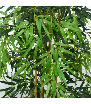Pack de 2 Bambú Artificiales 150 cm con 1095 Hojas Maceta Decoración para Interior Hogar Verde