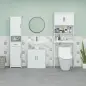 Conjunto de Baño Incluye 1 Mueble sobre Inodoro 1 Columna de Baño 1 Mueble para Debajo del Lavabo Blanco Conjunto de Baño Incluye 1 Mueble sobre Inodoro 1 Columna de Baño 1 Mueble para Debajo del Lavabo Blanco