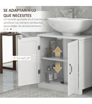 Conjunto de Baño Incluye 1 Mueble sobre Inodoro 1 Columna de Baño 1 Mueble para Debajo del Lavabo Blanco