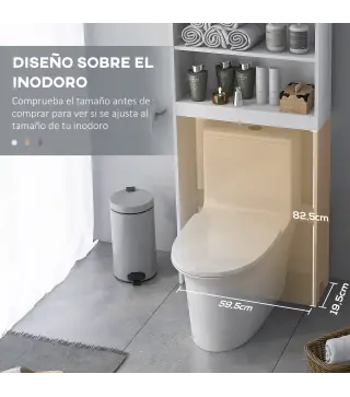 Conjunto de Baño Incluye 1 Mueble sobre Inodoro 1 Columna de Baño 1 Mueble para Debajo del Lavabo Blanco