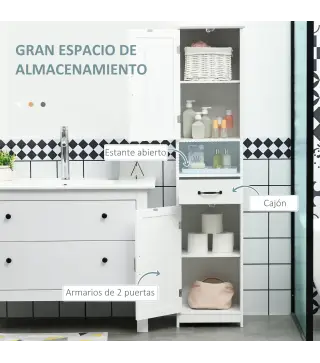 Conjunto de Baño Incluye 1 Mueble sobre Inodoro 1 Columna de Baño 1 Mueble para Debajo del Lavabo Blanco