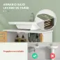 Conjunto de Mueble Bajo Lavabo y Columna Auxiliar con Estantes Ajustables y Puertas de Bambú Blanco y Natural