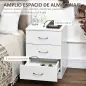 Conjunto de 2 Mesitas de Noche con 3 Cajones para Dormitorio o Salón 40x35x58 cm Blanco