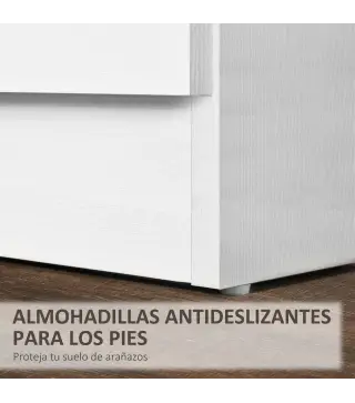 Conjunto de 2 Mesitas de Noche con 3 Cajones para Dormitorio o Salón 40x35x58 cm Blanco