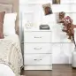 Conjunto de 2 Mesitas de Noche con 3 Cajones para Dormitorio o Salón 40x35x58 cm Blanco