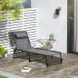 Conjunto de 2 Tumbonas Plegables con Respaldo Ajustable Reposacabezas y Estructura de Acero 185x58x30 cm Gris Conjunto de 2 Tumbonas Plegables con Respaldo Ajustable Reposacabezas y Estructura de Acero 185x58x30 cm Gris