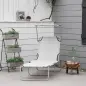Set de 2 Tumbonas de Jardín Reclinables con Toldo Desmontable y Respaldo Ajustable en 4 Niveles 187x58x36cm Gris Claro Set de 2 Tumbonas de Jardín Reclinables con Toldo Desmontable y Respaldo Ajustable en 4 Niveles 187x58x36cm Gris Claro