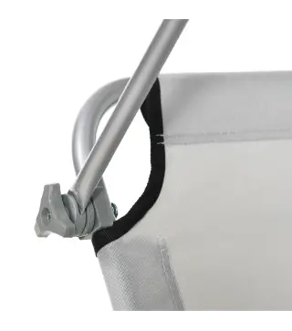 Set de 2 Tumbonas de Jardín Reclinables con Toldo Desmontable y Respaldo Ajustable en 4 Niveles 187x58x36cm Gris Claro