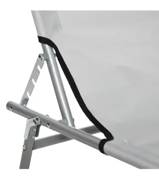 Set de 2 Tumbonas de Jardín Reclinables con Toldo Desmontable y Respaldo Ajustable en 4 Niveles 187x58x36cm Gris Claro