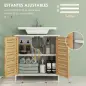 Conjunto de Muebles para Baño con Mueble para Lavabo Columna y Armario Auxiliar Estantes Ajustables Sistema Anti-vuelco Conjunto de Muebles para Baño con Mueble para Lavabo Columna y Armario Auxiliar Estantes Ajustables Sistema Anti-vuelco