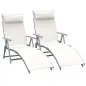 Set de 2 Tumbonas de Jardín Plegables con Respaldo Ajustable Almohada y Reposabrazos 137x63,5x100,5 cm Beige Set de 2 Tumbonas de Jardín Plegables con Respaldo Ajustable Almohada y Reposabrazos 137x63,5x100,5 cm Beige