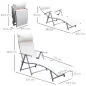 Set de 2 Tumbonas de Jardín Plegables con Respaldo Ajustable Almohada y Reposabrazos 137x63,5x100,5 cm Beige Set de 2 Tumbonas de Jardín Plegables con Respaldo Ajustable Almohada y Reposabrazos 137x63,5x100,5 cm Beige