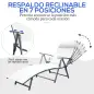 Set de 2 Tumbonas de Jardín Plegables con Respaldo Ajustable Almohada y Reposabrazos 137x63,5x100,5 cm Beige Set de 2 Tumbonas de Jardín Plegables con Respaldo Ajustable Almohada y Reposabrazos 137x63,5x100,5 cm Beige