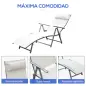 Set de 2 Tumbonas de Jardín Plegables con Respaldo Ajustable Almohada y Reposabrazos 137x63,5x100,5 cm Beige Set de 2 Tumbonas de Jardín Plegables con Respaldo Ajustable Almohada y Reposabrazos 137x63,5x100,5 cm Beige