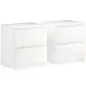 Set de 2 Mesitas de Noche con 2 Cajones Mesa Auxiliar para Dormitorio Salón 40x34x45 cm Blanco Brillo Set de 2 Mesitas de Noche con 2 Cajones Mesa Auxiliar para Dormitorio Salón 40x34x45 cm Blanco Brillo