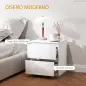 Set de 2 Mesitas de Noche con 2 Cajones Mesa Auxiliar para Dormitorio Salón 40x34x45 cm Blanco Brillo Set de 2 Mesitas de Noche con 2 Cajones Mesa Auxiliar para Dormitorio Salón 40x34x45 cm Blanco Brillo