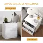 Set de 2 Mesitas de Noche con 2 Cajones Mesa Auxiliar para Dormitorio Salón 40x34x45 cm Blanco Brillo Set de 2 Mesitas de Noche con 2 Cajones Mesa Auxiliar para Dormitorio Salón 40x34x45 cm Blanco Brillo
