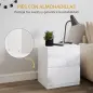 Set de 2 Mesitas de Noche con 2 Cajones Mesa Auxiliar para Dormitorio Salón 40x34x45 cm Blanco Brillo Set de 2 Mesitas de Noche con 2 Cajones Mesa Auxiliar para Dormitorio Salón 40x34x45 cm Blanco Brillo