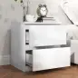 Set de 2 Mesitas de Noche con 2 Cajones Mesa Auxiliar para Dormitorio Salón 40x34x45 cm Blanco Brillo Set de 2 Mesitas de Noche con 2 Cajones Mesa Auxiliar para Dormitorio Salón 40x34x45 cm Blanco Brillo