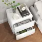 Set de 2 Mesitas de Noche con 2 Cajones Mesa Auxiliar para Dormitorio Salón 40x34x45 cm Blanco Brillo Set de 2 Mesitas de Noche con 2 Cajones Mesa Auxiliar para Dormitorio Salón 40x34x45 cm Blanco Brillo