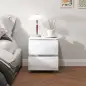 Set de 2 Mesitas de Noche con 2 Cajones Mesa Auxiliar para Dormitorio Salón 40x34x45 cm Blanco Brillo Set de 2 Mesitas de Noche con 2 Cajones Mesa Auxiliar para Dormitorio Salón 40x34x45 cm Blanco Brillo