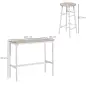 Conjunto de 2 Mesas Altas de Bar con 4 Taburetes Marco de Acero Estilo Industrial Natural y Blanco Conjunto de 2 Mesas Altas de Bar con 4 Taburetes Marco de Acero Estilo Industrial Natural y Blanco