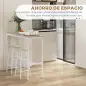 Conjunto de 2 Mesas Altas de Bar con 4 Taburetes Marco de Acero Estilo Industrial Natural y Blanco Conjunto de 2 Mesas Altas de Bar con 4 Taburetes Marco de Acero Estilo Industrial Natural y Blanco