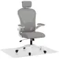 Conjunto de Oficina Incluye 1 Silla de Oficina de Malla Gris y 1 Alfombra Protectora 90x120 cm