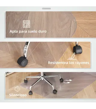 Conjunto de Oficina Incluye 1 Silla de Oficina de Malla Gris y 1 Alfombra Protectora 90x120 cm
