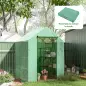 Conjunto de Invernadero de Jardín con Estantes y Cubierta de PE con Puerta Enrollable y Ventana 143x138x190 cm Verde Conjunto de Invernadero de Jardín con Estantes y Cubierta de PE con Puerta Enrollable y Ventana 143x138x190 cm Verde