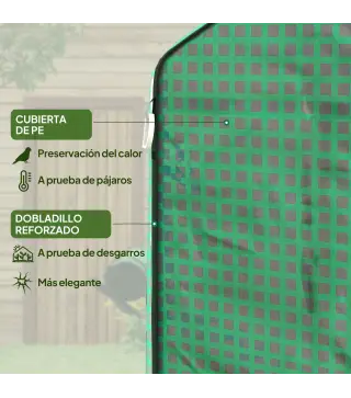 Conjunto de Invernadero de Jardín con Estantes y Cubierta de PE con Puerta Enrollable y Ventana 143x138x190 cm Verde