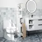 Columna de Baño Moderno Mueble Auxiliar de Baño con 2 Estantes 2 Cajones y 1 Puerta Antivuelco 15x33x136,8 cm Natural Columna de Baño Moderno Mueble Auxiliar de Baño con 2 Estantes 2 Cajones y 1 Puerta Antivuelco 15x33x136,8 cm Natural
