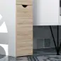 Columna de Baño Moderno Mueble Auxiliar de Baño con 2 Estantes 2 Cajones y 1 Puerta Antivuelco 15x33x136,8 cm Natural Columna de Baño Moderno Mueble Auxiliar de Baño con 2 Estantes 2 Cajones y 1 Puerta Antivuelco 15x33x136,8 cm Natural