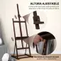 Caballete de Pintura 230 cm con Altura y Ángulo Ajustables Almacenamiento para Adultos Artistas Pintor Marrón Caballete de Pintura 230 cm con Altura y Ángulo Ajustables Almacenamiento para Adultos Artistas Pintor Marrón