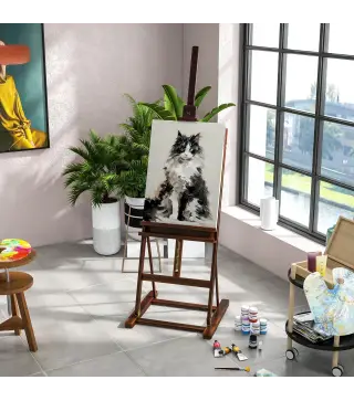 Caballete de Pintura 230 cm con Altura y Ángulo Ajustables Almacenamiento para Adultos Artistas Pintor Marrón