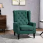 Sillón para Sala de Estilo Francés con Asiento Acolchado y Cojines, en Poliéster, 74x86x102 cm, Verde Oscuro Sillón para Sala de Estilo Francés con Asiento Acolchado y Cojines, en Poliéster, 74x86x102 cm, Verde Oscuro