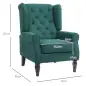 Sillón para Sala de Estilo Francés con Asiento Acolchado y Cojines, en Poliéster, 74x86x102 cm, Verde Oscuro Sillón para Sala de Estilo Francés con Asiento Acolchado y Cojines, en Poliéster, 74x86x102 cm, Verde Oscuro